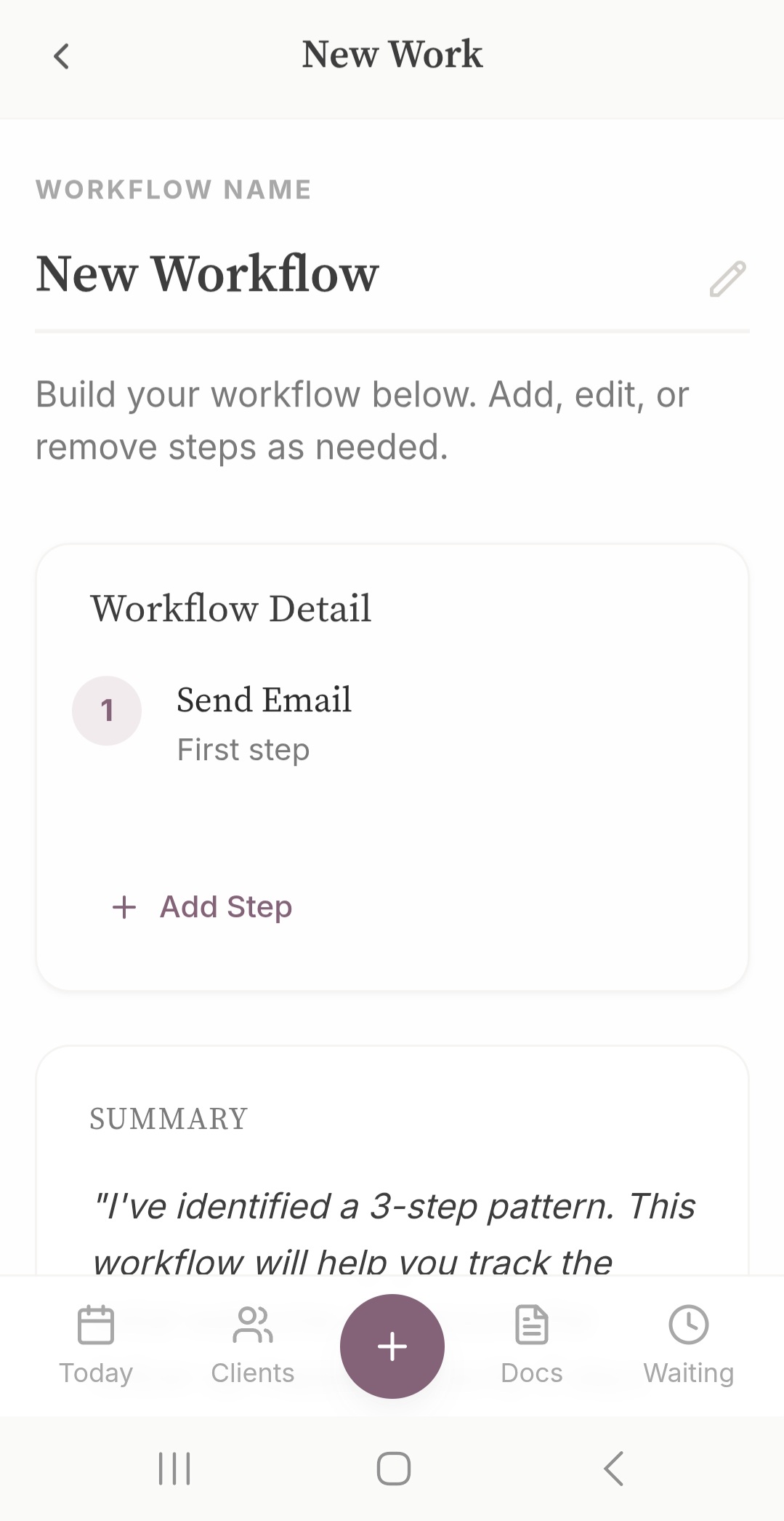 Aria workflow builder