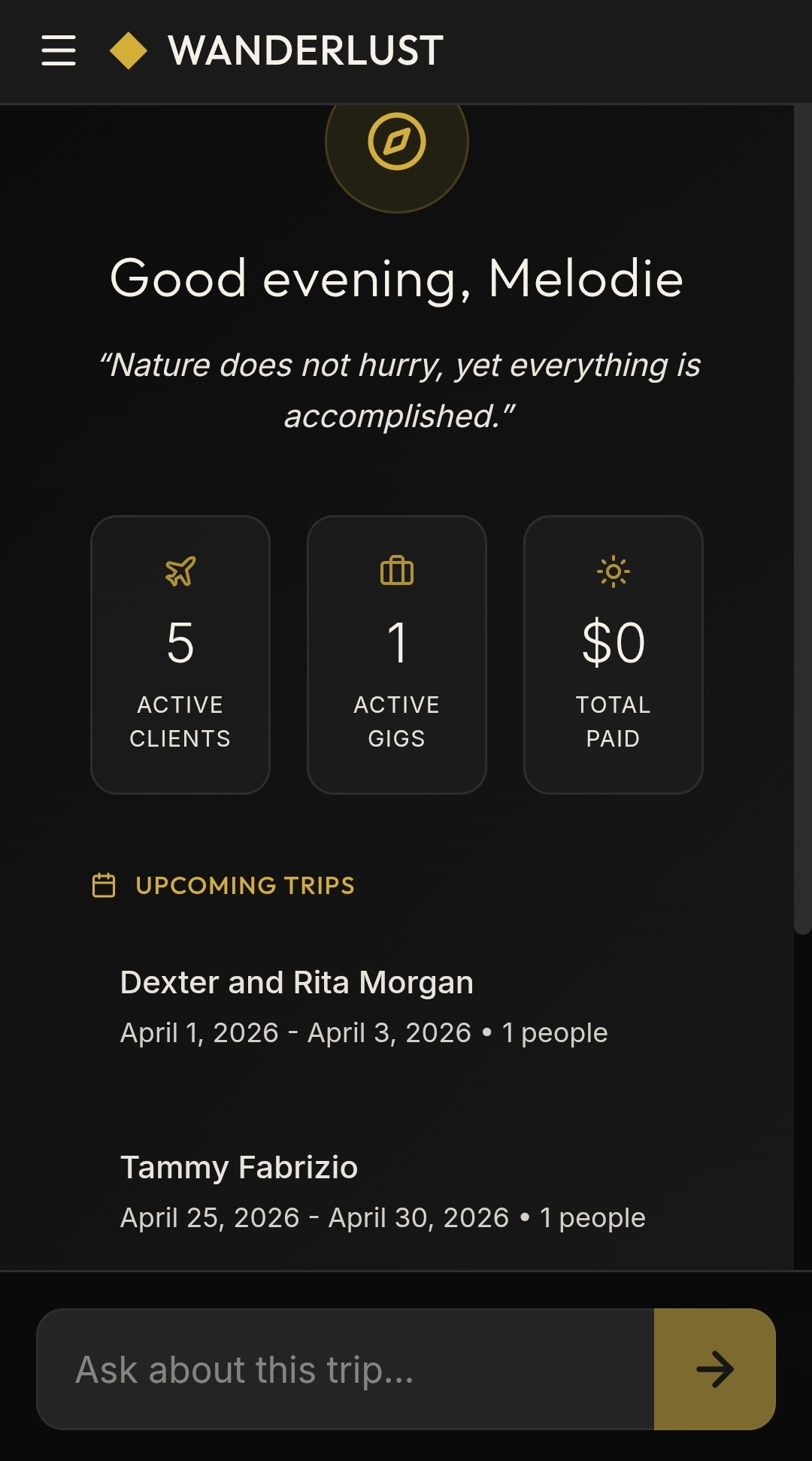 Gilligan AI assistant for travel